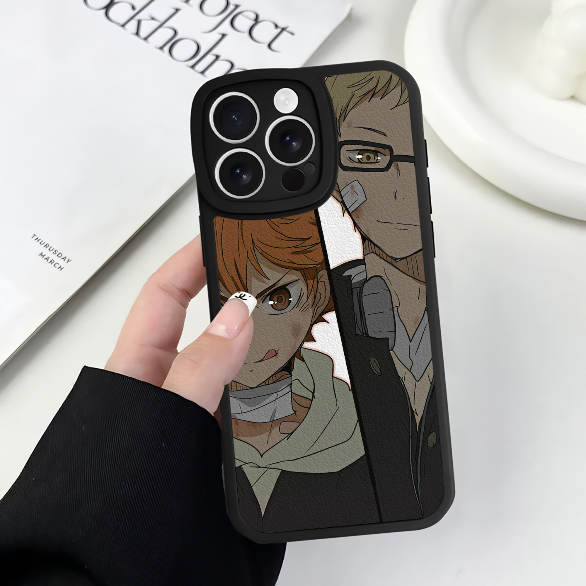 （画像用） ハイキュー!! Haikyu!! 【iPhone 16シリーズ対応】シリコンスマホケース（レザー調） 材質：シリコン